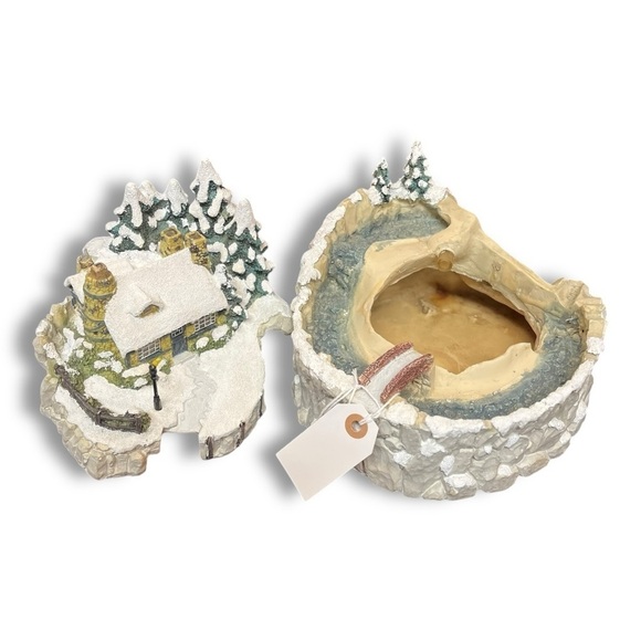 Vintage 1997 Thomas Kinkade Winter Wonderland Christmas Tabletop Fountain Light - Picture 3 of 7